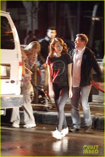  Emma Stone and Sean Penn on the set of "Gangster Squad" (November 2).