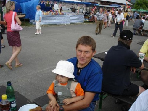 Josef Vana and small girl in 2006
