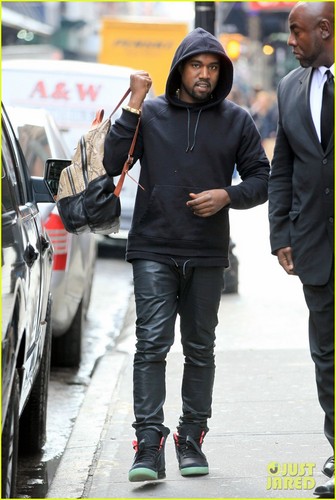  Kanye West: Snakeskin Backpack in NYC