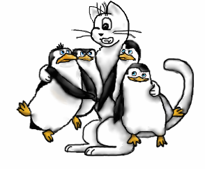  Kitty with the penguins