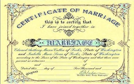  edward and bella's marriage certificate