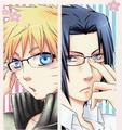 Naruto and Sasuke wearing glasses - naruto-shippuuden photo