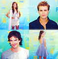 the vampire diaries cast - stefan-and-elena photo
