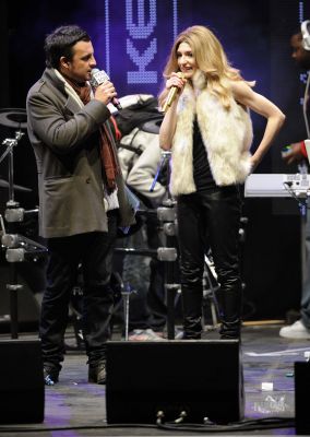 Nicola performing at the Manchester lights switch on - November 10th 2011