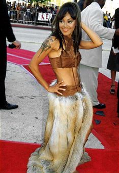 Lisa Lopes in the press room at the 1999 Source Hip Hop Music Awards