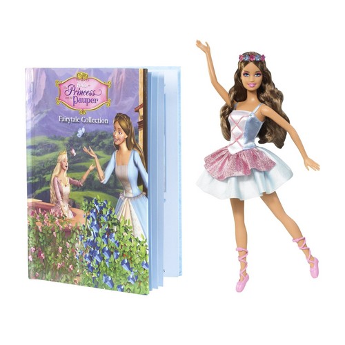  búp bê barbie as the Princess and The Pauper: Erika doll and Book Giftset