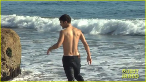 Darren Criss goes shirtless on the beach for the People magazine Sexiest Man Alive 2011 photo shoot