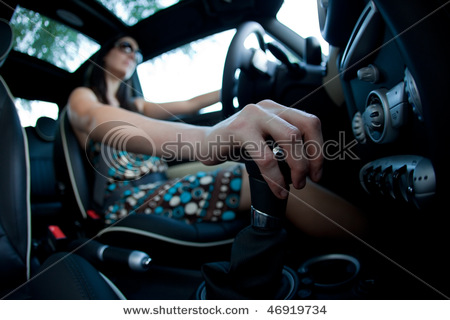  Girl driving stick