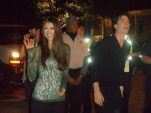  Nian on Set of The Vampire Diaries