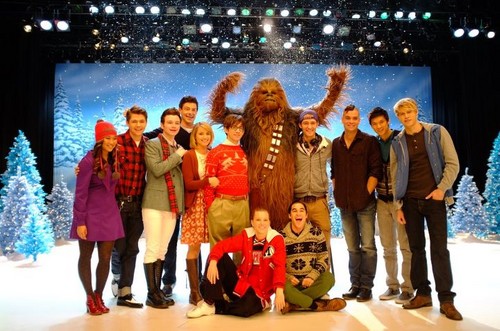 Glee Cast with Chewbacca