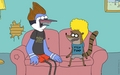 Mordecai and Rigby as Beavis and Butt-Head - regular-show fan art
