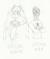 Spider Man and Sailor Moon - spider-man fan art