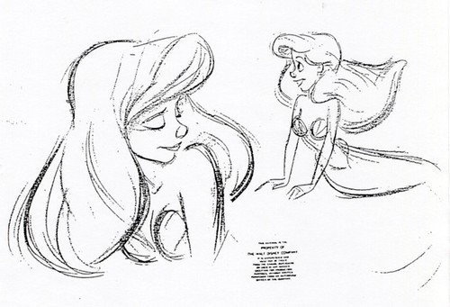  Walt Дисней Sketches - Princess Ariel