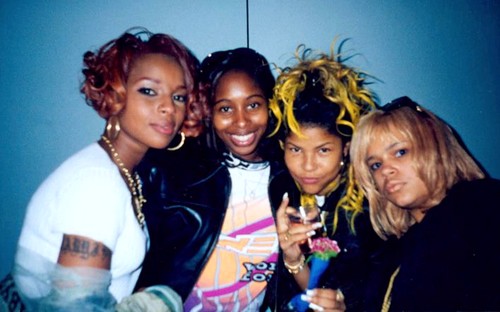  faith evans with mary j blige and latonia blige 1995