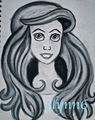 Ariel Charcoal Drawing - disney-princess fan art