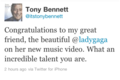 Tony Bennett congratulates Gaga on her video - lady-gaga photo