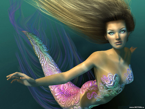  A pritty 或者 beautiful mermaid