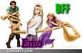 Avril Lavigne with Rapunzel & Flynn - tangled fan art