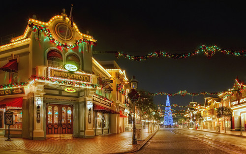  Disneyland Main jalan At Krismas Time!