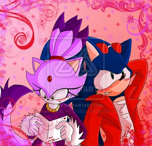 Sonic gives a love note to blaze
