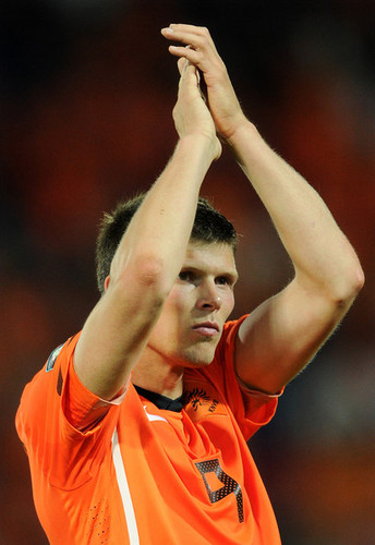 K. J. Huntelaar playing for the Netherlands