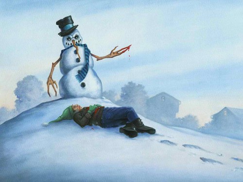 evil snowman!
