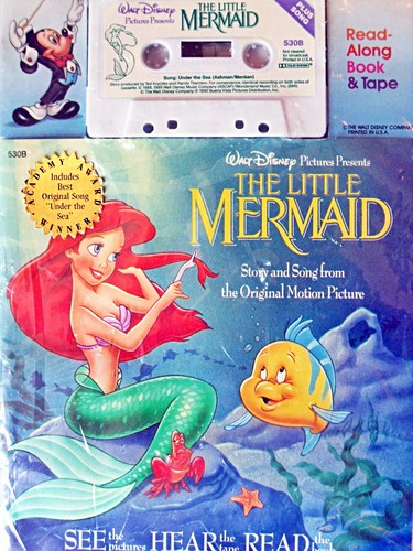  Walt ডিজনি Read-Along Book and Tape - The Little Mermaid