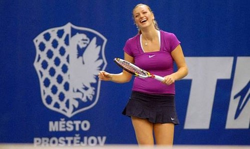  Kvitova and Pavlasek 테니스 exhibition..