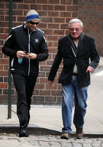  Hugh Jackman & Dad Out For A Stroll Together