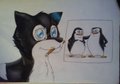 My OC drawing the penguins - penguins-of-madagascar fan art