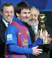 Santos FC (0) v FC Barcelona (4) - FIFA Club World Cup Final: Lionel Messi recieves the Golden Ball - fc-barcelona photo