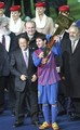 Santos FC (0) v FC Barcelona (4) - FIFA Club World Cup Final: Lionel Messi recieves the Toyota Award - fc-barcelona photo