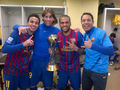 Thiago, Maxwell, Dani Alves & Adriano with the trophy - fc-barcelona photo