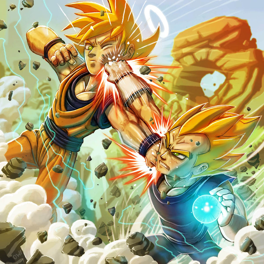 Goku Vs Vegeta - Dragon Ball Z Fan Art (27992267) - Fanpop