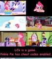Life's a Game pinkie pie has the cheat codes - random photo