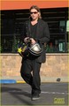 Brad Pitt & Pax: Motorcycle Grocery Guys! - brad-pitt photo