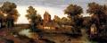 Grimmer Abel A Moated Tower With Farmhouses - fine-art photo