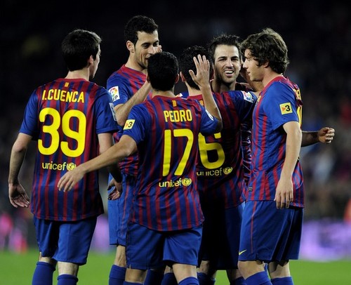 Xavi Hernandez: Andres Iniesta: FC Barcelona (9) v CE L’Hospitalet (0) - Copa del Rey