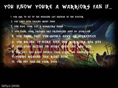  आप know your a warriors प्रशंसक if...