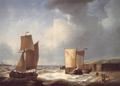 Fisherfolk and Ships by the Coast - fine-art photo