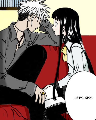 RinXHatsuharu Sohma Fan Art: Hatsuharu and Rin's first kiss coloring.