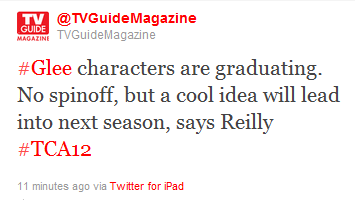 TV Guide Magazine on Glee characters graduating