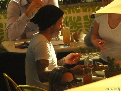 David Beckham Takes His Son Out For Lunch In Santa Moncia