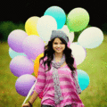 Selena with balloons - selena-gomez fan art