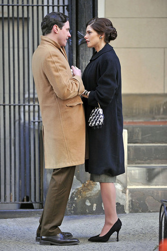 Ashley Greene and co-star Michael Mosley film a romantic scene in NYC's Gramercy Park 