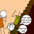 What to do when you fall down stairs. xD - random photo