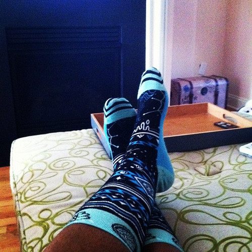 ''Just relaxing... It's still all about the socks