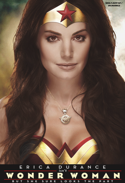 Erica Durance Dressing as Wonder Woman on'Harry's Law'