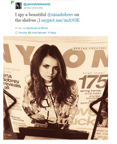  Jenna Ushkowitz tweets Nina's nylon mag issue!