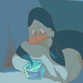 Kowalski with frozen Jiggels - penguins-of-madagascar fan art